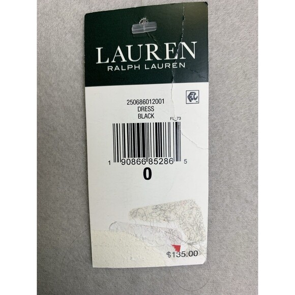 LRL Ralph Lauren Size 0 Sheath Dress Ruched Jersey Stretch Lined Black White - Picture 3 of 8